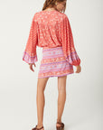 Spell Sunshine Bandit Wrap Mini Skirt Cayenne