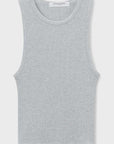 PerfectWhiteTee Gigi High Neck Cropped Ribbed Tank Heather Grey