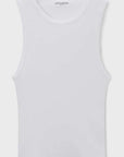 PerfectWhiteTee Gigi High Neck Cropped Ribbed Tank White