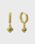 Murkani Wandering Soul Green Onyx Huggie Earrings