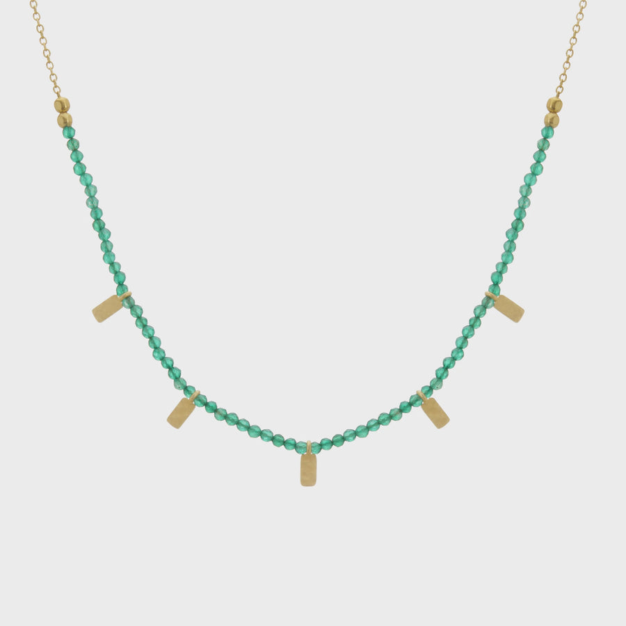 Murkani Wandering Soul Green Onyx Choker Necklace Gold