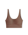 Zulu and Zephyr Rib Crop Top Chocolate Stripe