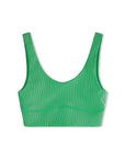 Zulu and Zephyr Stripe Rib Crop Top Parrot Green