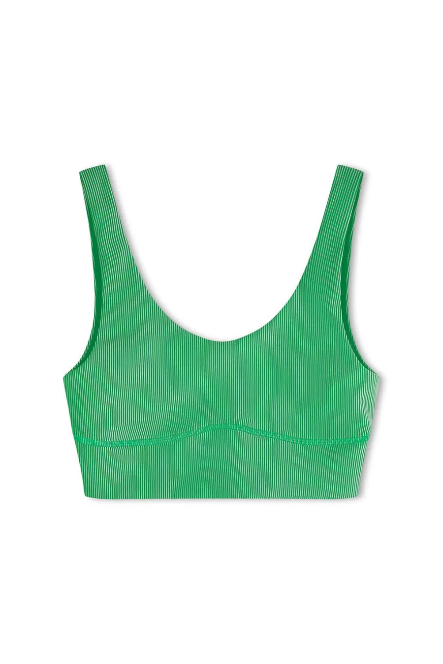 Zulu and Zephyr Stripe Rib Crop Top Parrot Green