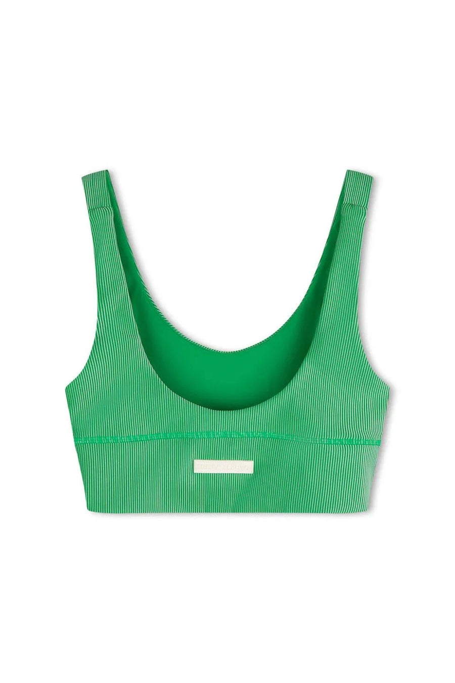 Zulu and Zephyr Stripe Rib Crop Top Parrot Green