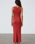 Zulu and Zephyr Contrast Knit Dress Red