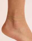 By Charlotte Purity Double Chain Anklet Sterling Silver 