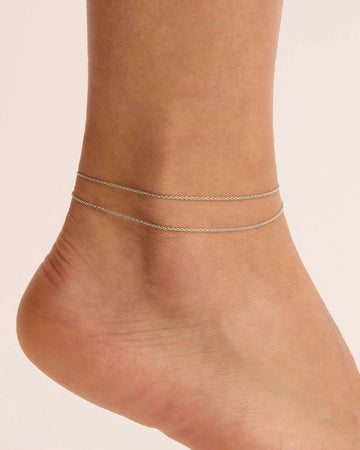 By Charlotte Purity Double Chain Anklet Sterling Silver 