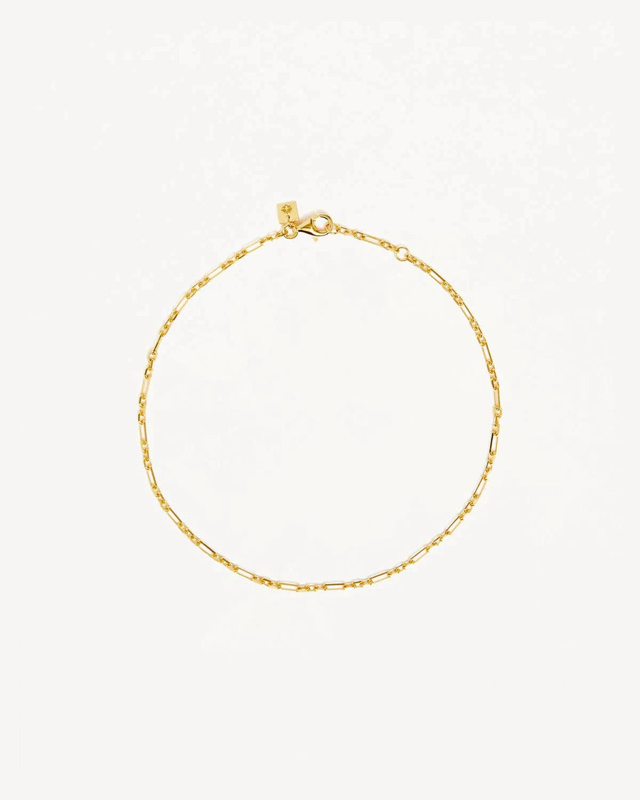 By Charlotte Mixed Link Chain Anklet 18kt Gold Vermeil