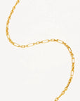 By Charlotte Mixed Link Chain Anklet 18kt Gold Vermeil