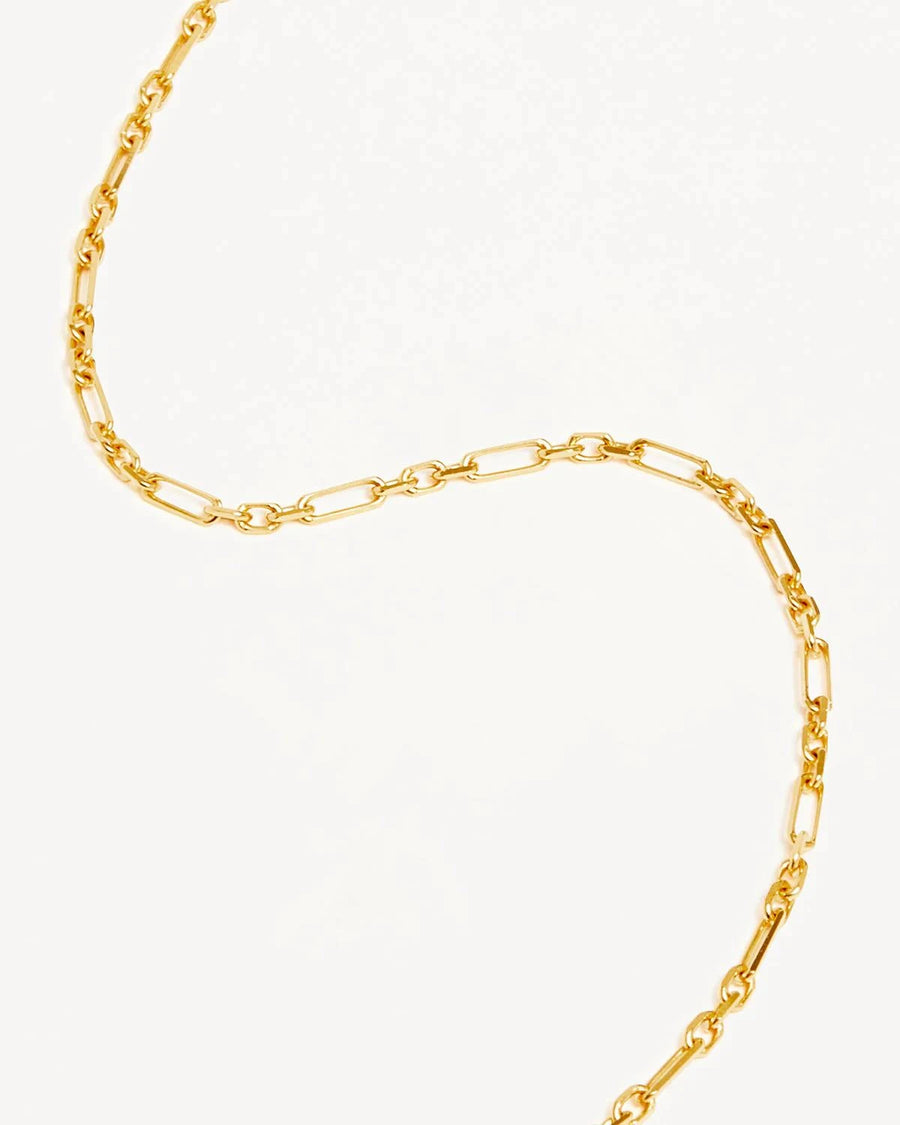 By Charlotte Mixed Link Chain Anklet 18kt Gold Vermeil