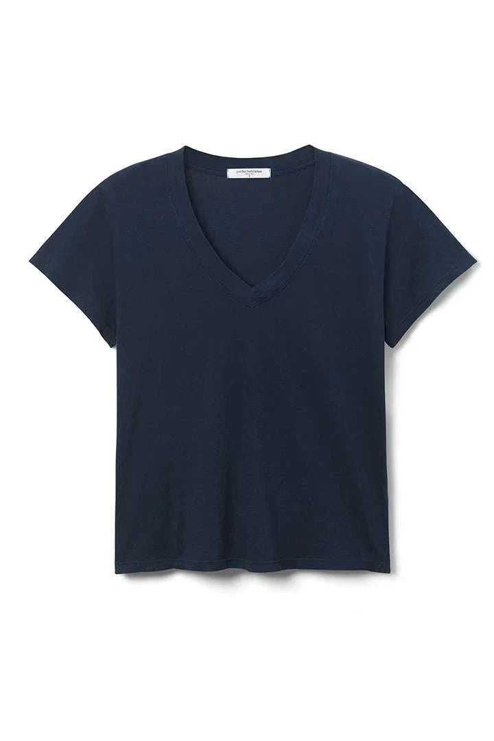 Perfectwhitetee Hendrix Basic V Neck Tee True Navy