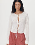 Rowie Marcia Bow Cardigan Top Bone