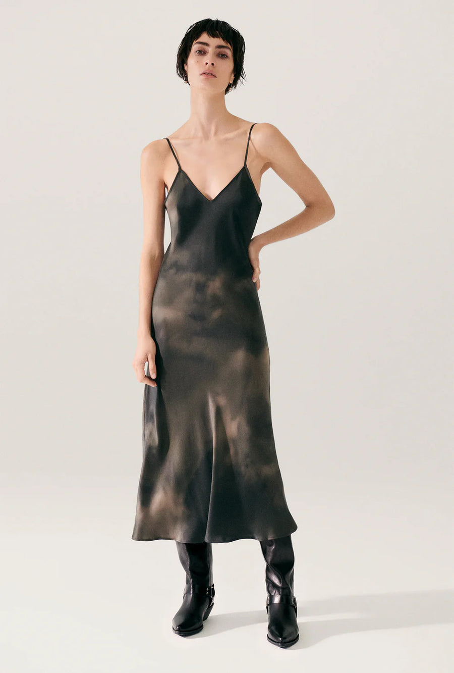 Silk Laundry 90s Slip Dress Smoke