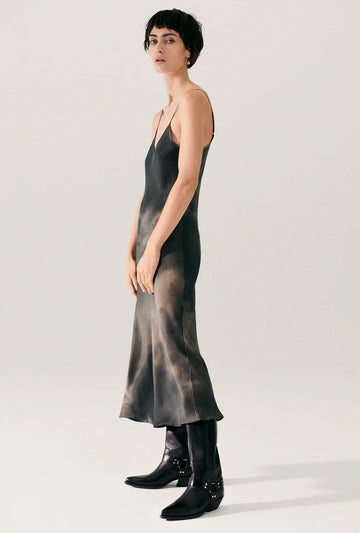 Silk Laundry 90s Slip Dress Smoke