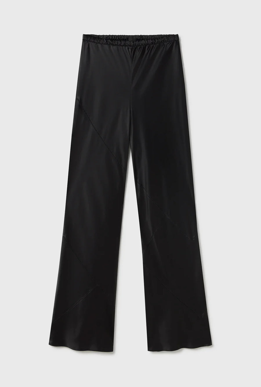 Silk Laundry Splice Bias Cut Pants Black