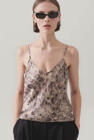 Silk Laundry Bias Cut Cami Aster Floral