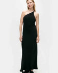 Silk Laundry Slope Dress Black