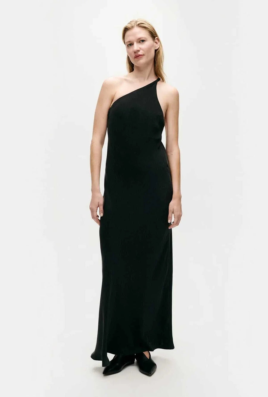 Silk Laundry Slope Dress Black