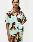 Silk Laundry Short Sleeve Boyfriend Shirt Tulipa Dew