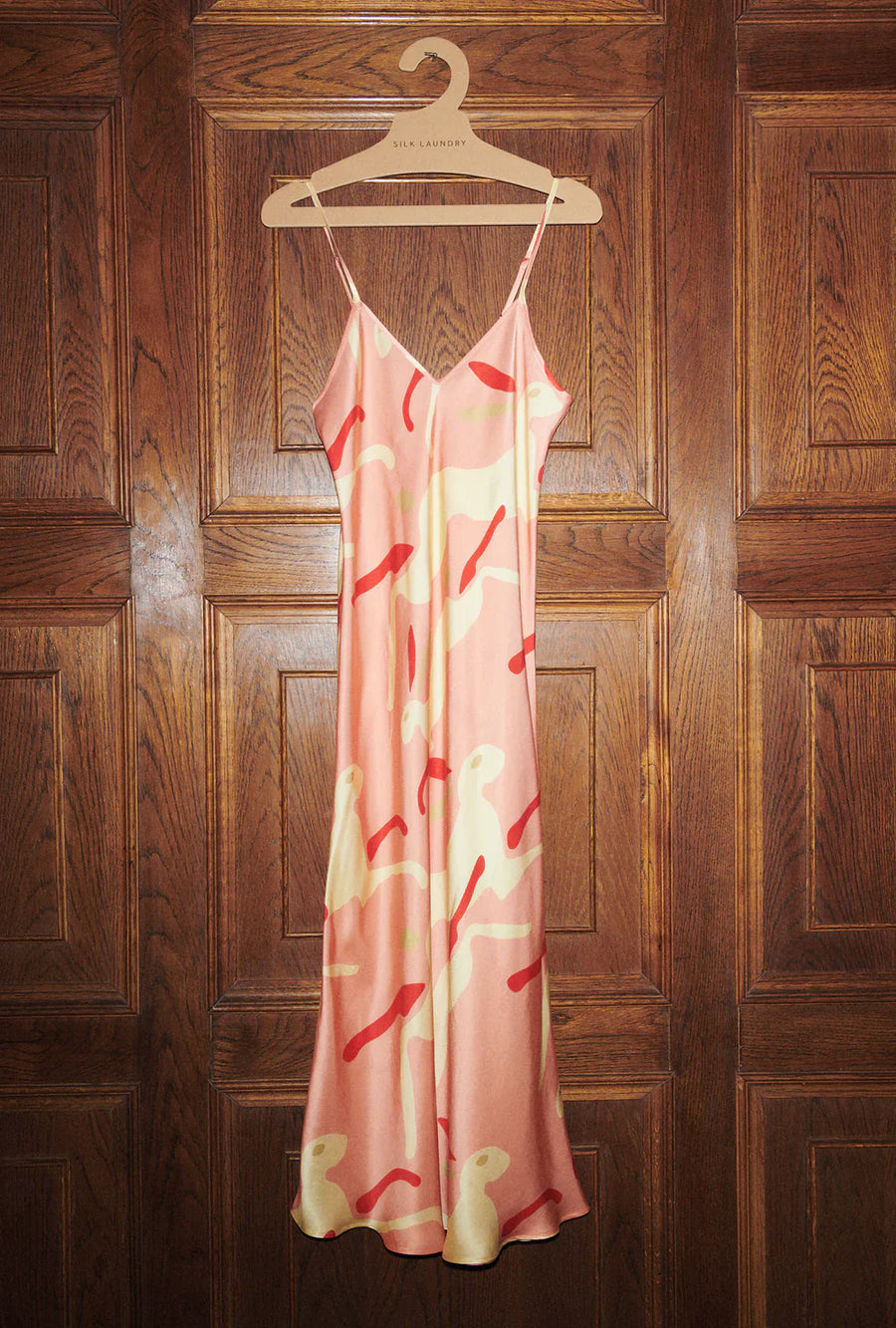 Silk Laundry 90s Slip Dress Rabbit Amaranth