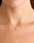 By Charlotte 14k Solid Gold Mini Lotus Necklace