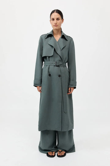 St Agni Soft Tailored Trench Balsam Green